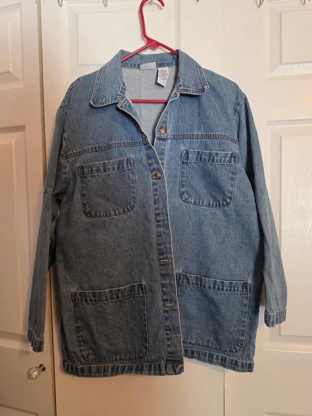 Vintage Light Blue Denim Jacket, Chore Jacket/Barn Coat. Classic Workwear Style